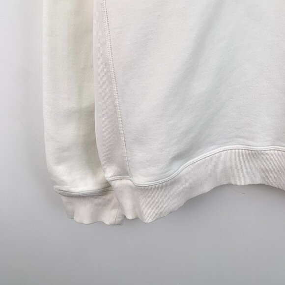 Dior White Floral Embroidered Logo Cotton Sweatshirt XL Round-Neck Long-Sleeve M - Picture 6 of 8